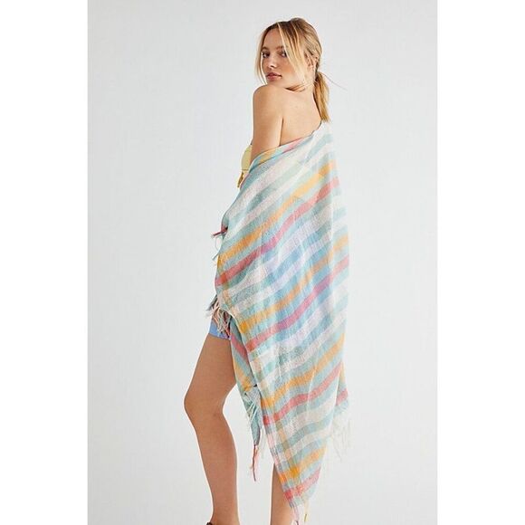 Free People Tan Lines Woven Kimono Size All - Picture 2 of 5